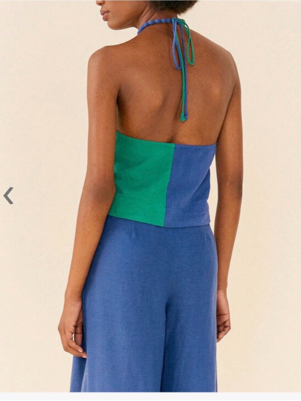 FARM Rio Heliconia Color Block Vacation Halter Crop Top - Picture 2 of 5